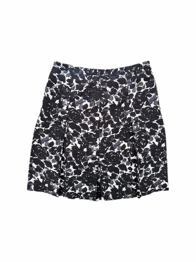 J. Crew Black And White Floral Asymmetrical Skirt